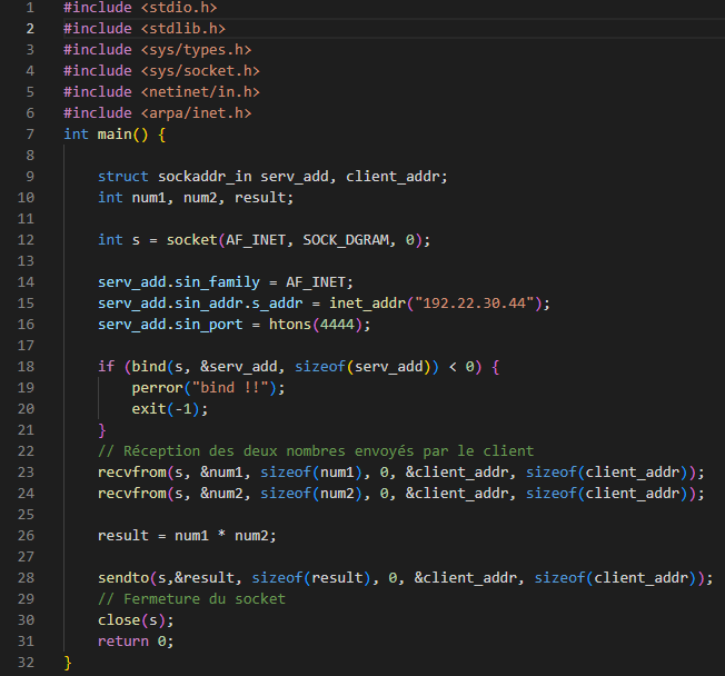 le code correcte :